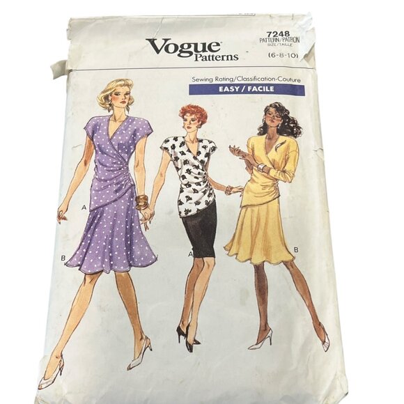 Vogue Patterns 7248 Misses Top & Skirt Sewing Pattern Sizes 6-8-10 Easy-Facile - Picture 1 of 2